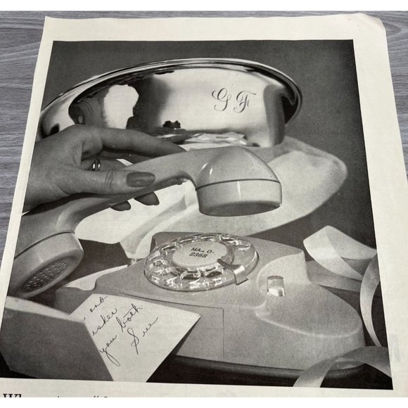 Vtg Print Ad Bell Telephone System Long Distance Thank You Wedding Gift Phone - Picture 2 of 5